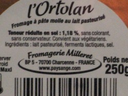 Zoomer sur ORTOLAN 250 gr